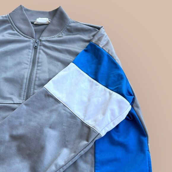 VTG 90’s Cheetah Mervyns Track Bomber Jacket Gray Blue Large Dallas Cowboys - Picture 2 of 9